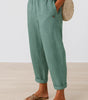 Pantalon Large Taille Haute en Coton et Lin pour Femmes - Emilia Lane