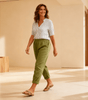 Pantalon Large Taille Haute en Coton et Lin pour Femmes - Emilia Lane
