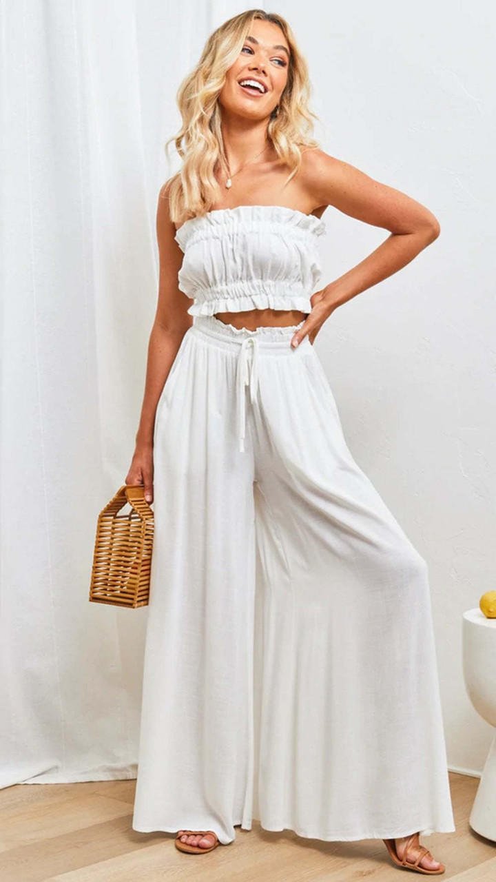 Pantalon Large Taille Haute en Tencel pour Femmes - Emilia Lane