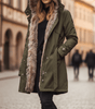 Parka Longue à Capuche et Fausse Fourrure pour Femme
