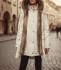 Parka Longue à Capuche et Fausse Fourrure pour Femme