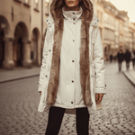 Parka Longue à Capuche et Fausse Fourrure pour Femme