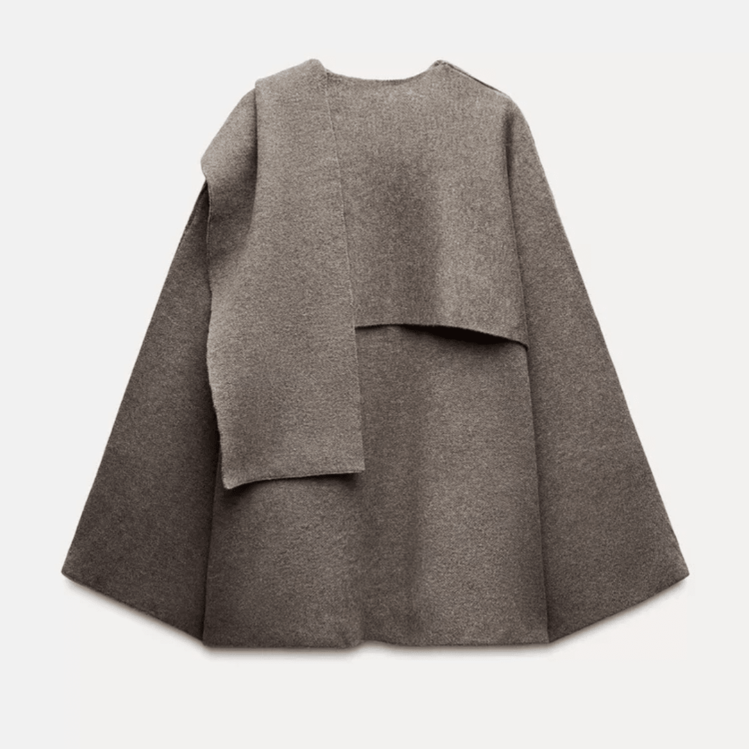 Poncho Asymétrique en Laine pour Femme - Emilia Lane