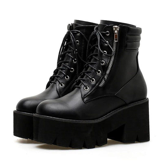 Bottes Courtes à Talons Bloc pour Femmes