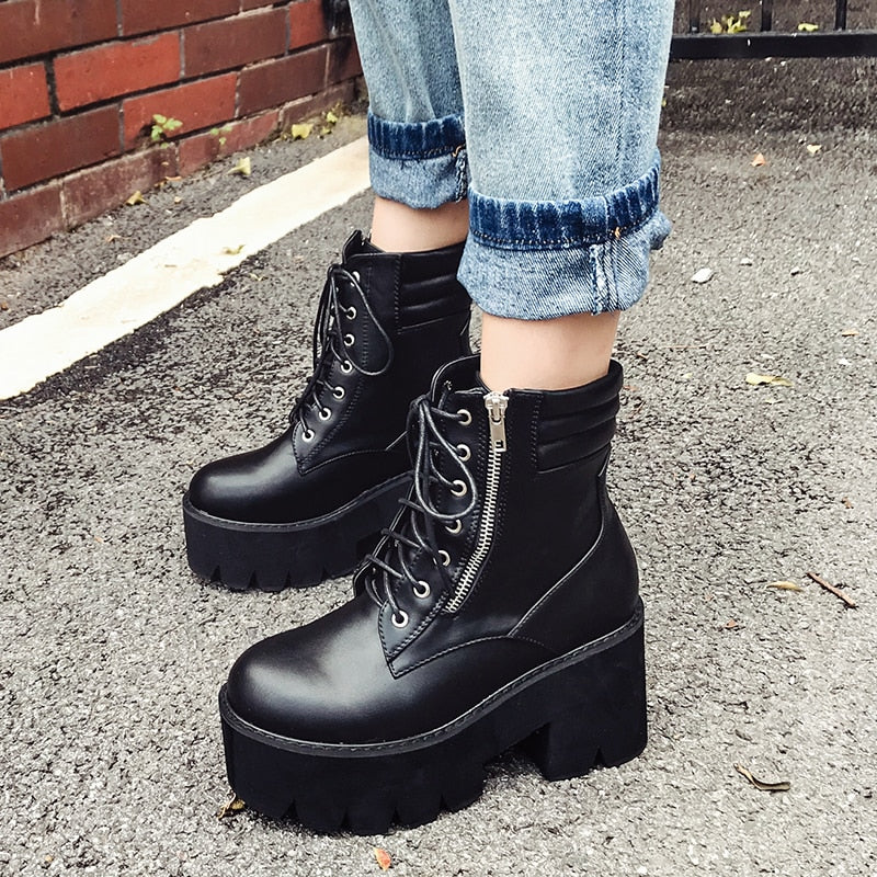 Bottes Courtes à Talons Bloc pour Femmes