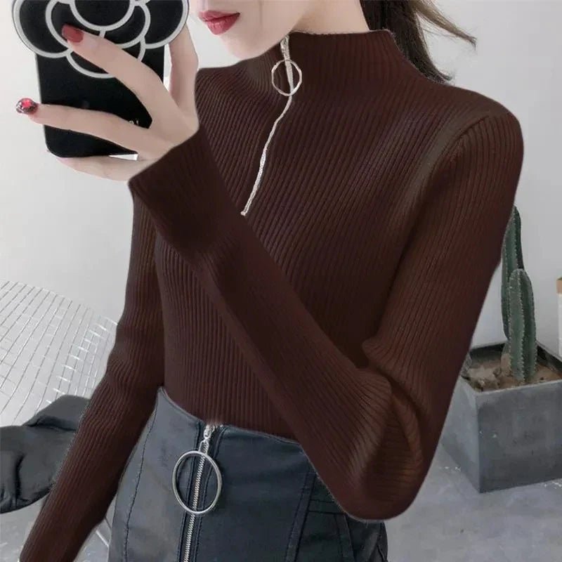 Pull à col montant ajusté pour femmes - Emilia Lane