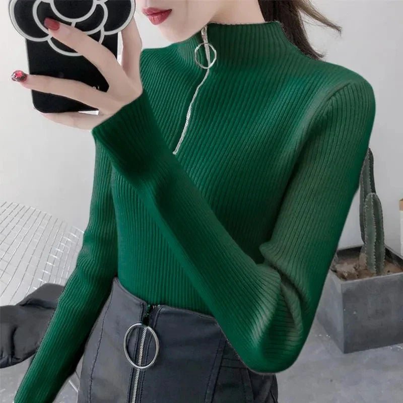 Pull à col montant ajusté pour femmes - Emilia Lane