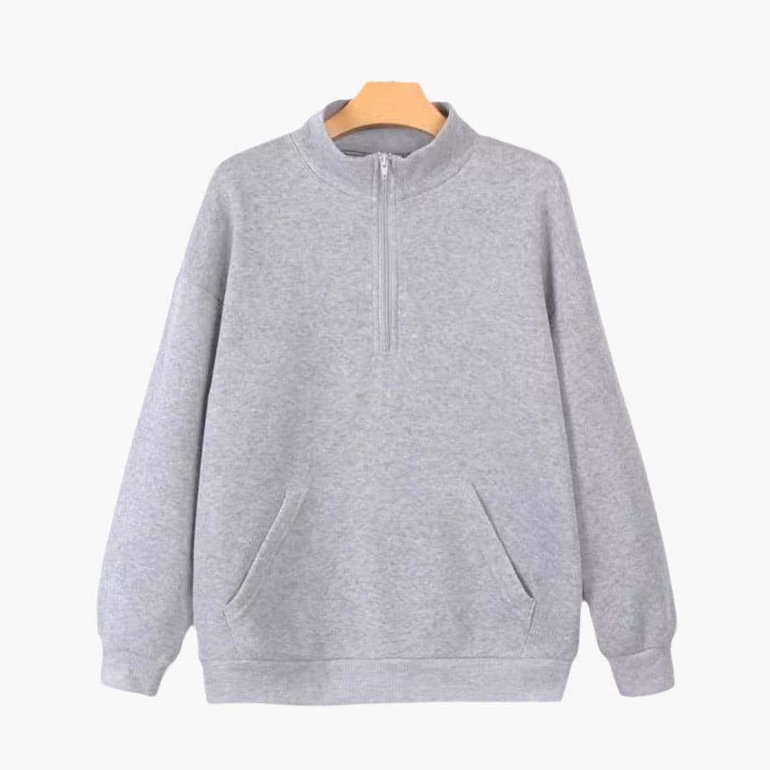 Pull Col Montant Zippé avec Poches pour Femmes - Emilia Lane