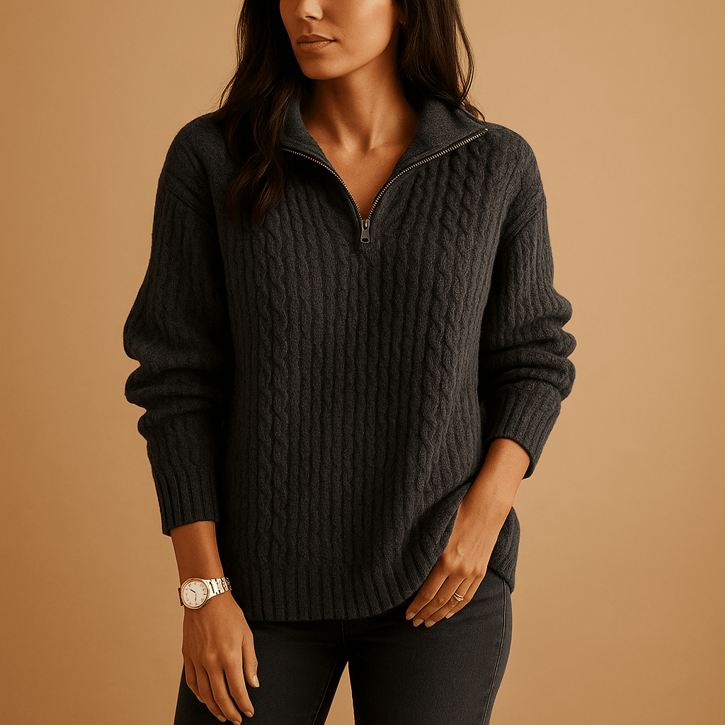 Pull demi - zip pour femme - Emilia Lane