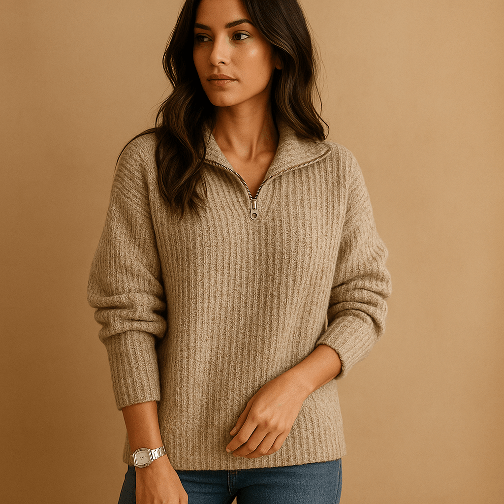 Pull demi - zip pour femme - Emilia Lane