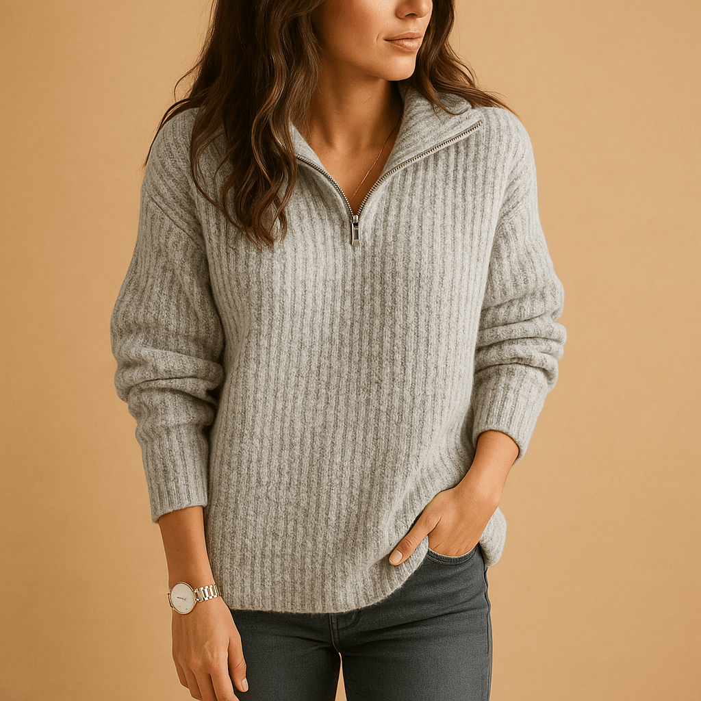 Pull demi - zip pour femme - Emilia Lane