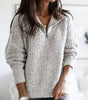 Pull en Tricot à Col Montant avec Fermeture Éclair pour Femme - Emilia Lane