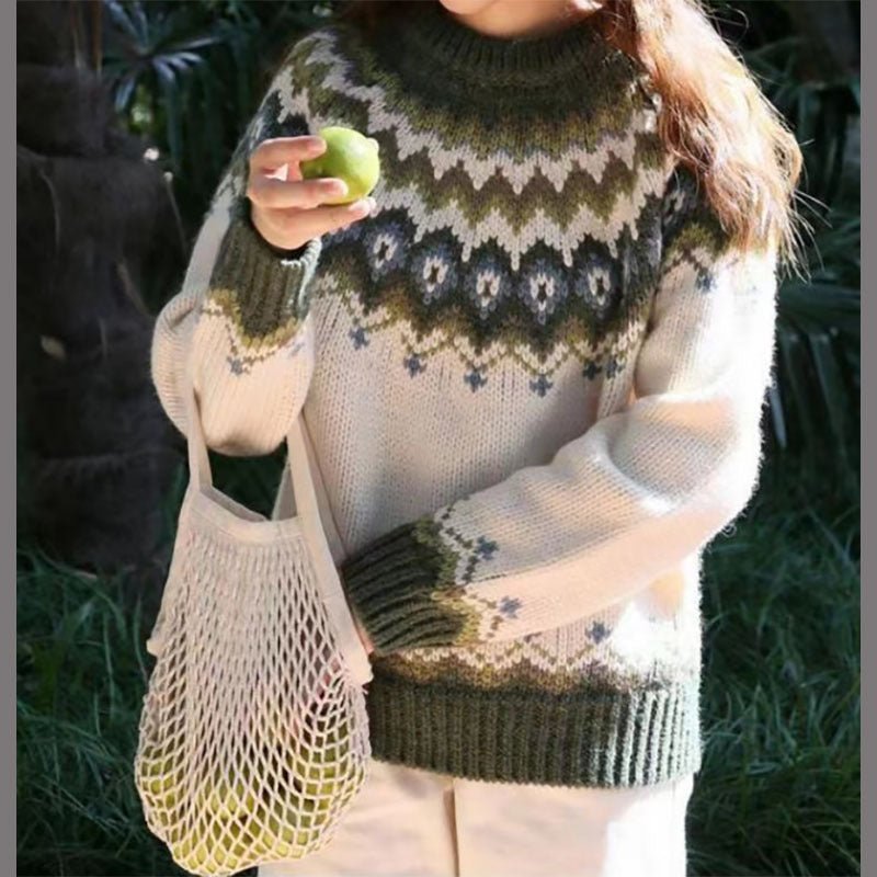 Pull - over Hiver Motif Nordique pour Femme - Emilia Lane