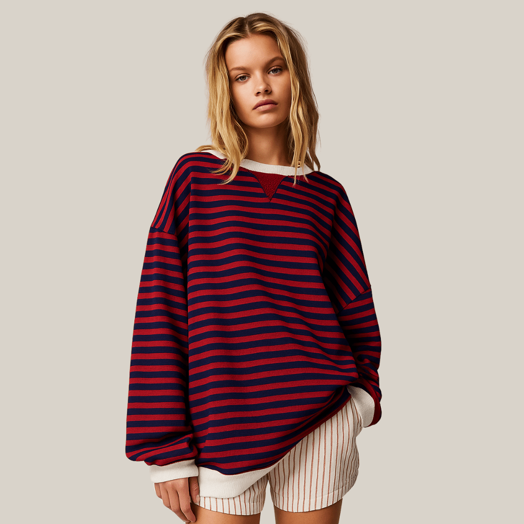 Pull oversize à rayures pour femmes - Emilia Lane