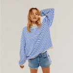 Pull oversize à rayures pour femmes - Emilia Lane