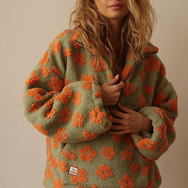 Pull Polaire Imprimé Florale pour Femmes - Emilia Lane