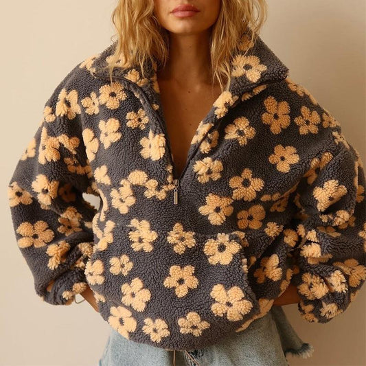 Pull Polaire Imprimé Florale pour Femmes - Emilia Lane