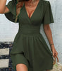 Robe à décolleté en V et manches à volants pour Femmes - Emilia Lane