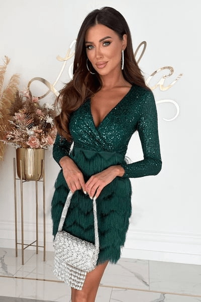Robe à Sequins avec Franges pour Femmes - Emilia Lane