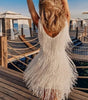 Robe de soirée à franges silhouette flatteuse élégante - Emilia Lane