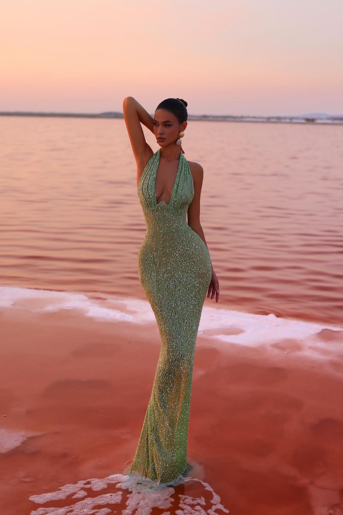 Robe de soirée moulante verte pour femmes - Emilia Lane