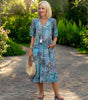Robe Longue à Manches Courtes et Encolure en V pour Femme | Idéale pour l'Été