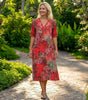 Robe Longue à Manches Courtes et Encolure en V pour Femme | Idéale pour l'Été
