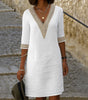 Robe Mi-longue en Coton et Lin pour Femme | Idéale pour l'Été