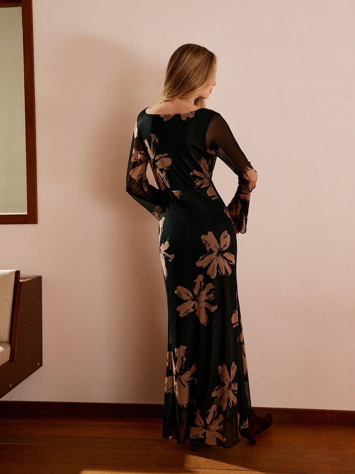 Robe imprimée à col bénitier pour Femmes - Emilia Lane