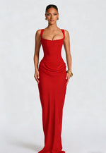 Robe Longue à Bretelles Larges et Détail Corset pour Femme | Idéale pour les Sorties - Emilia Lane