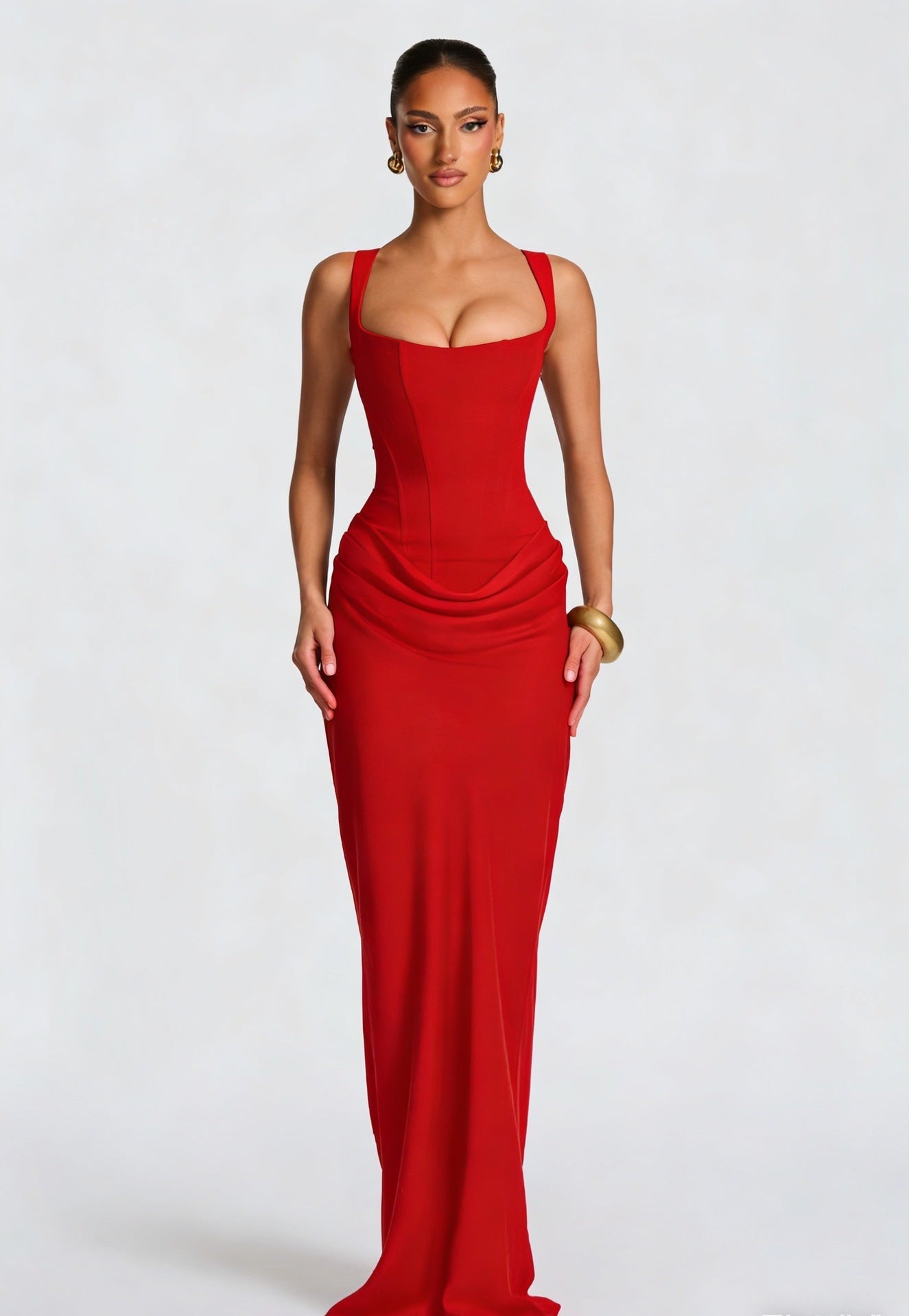 Robe Longue à Bretelles Larges et Détail Corset pour Femme | Idéale pour les Sorties - Emilia Lane