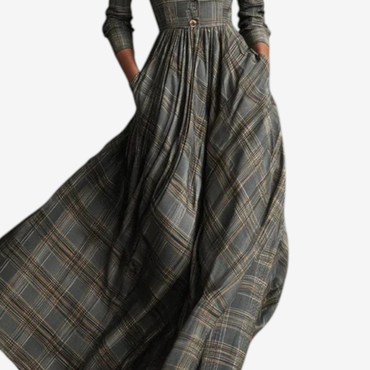 Robe longue à carreaux pour femmes - Emilia Lane