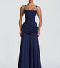 Robe Longue à Encolure Carrée et Drapé Latéral pour Femme | Idéale pour l'Été - Emilia Lane