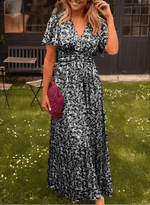Robe Longue à Imprimé Fleuri et Taille Marquée pour Femme | Idéale pour l'Été - Emilia Lane