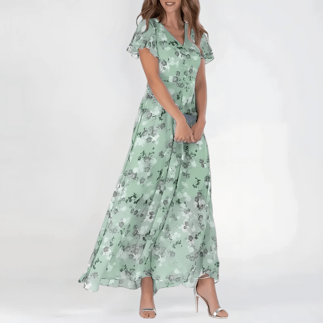Robe Longue à Imprimé Floral en Chiffon pour Femmes - Emilia Lane