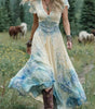 Robe Longue à Imprimé Floral et Encolure en V pour Femme | Idéale pour les Vacances - Emilia Lane