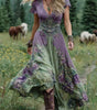 Robe Longue à Imprimé Floral et Encolure en V pour Femme | Idéale pour les Vacances - Emilia Lane