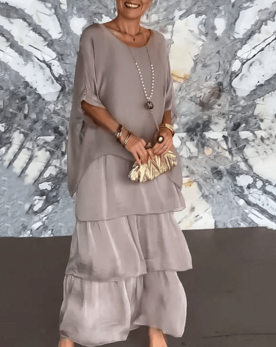Robe Longue à Manches Chauve - Souris pour Femme | Idéale pour les Sorties - Emilia Lane