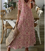 Robe longue à manches trois - quarts à motif à carreaux pour femmes - Emilia Lane