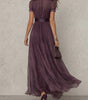 Robe Longue avec Encolure Goutte et Bordure en Dentelle pour Femmes - Emilia Lane