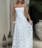 Robe Longue Drapée à Motif Floral avec Bretelles pour Femme | Idéale pour les Sorties - Emilia Lane