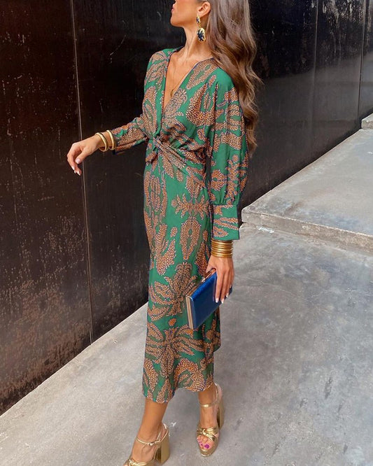 Robe Longue Drapée à Nœud pour Femme | Idéale pour les Sorties - Emilia Lane