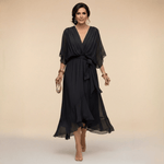 Robe Longue en Chiffon à Manches Évasées pour Femmes - Emilia Lane