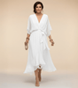 Robe Longue en Chiffon à Manches Évasées pour Femmes - Emilia Lane