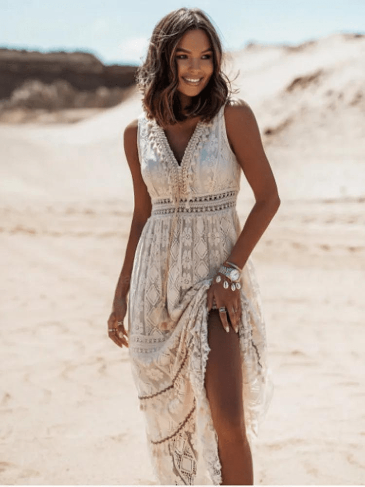 Robe Longue en Dentelle Boho pour Femmes - Emilia Lane