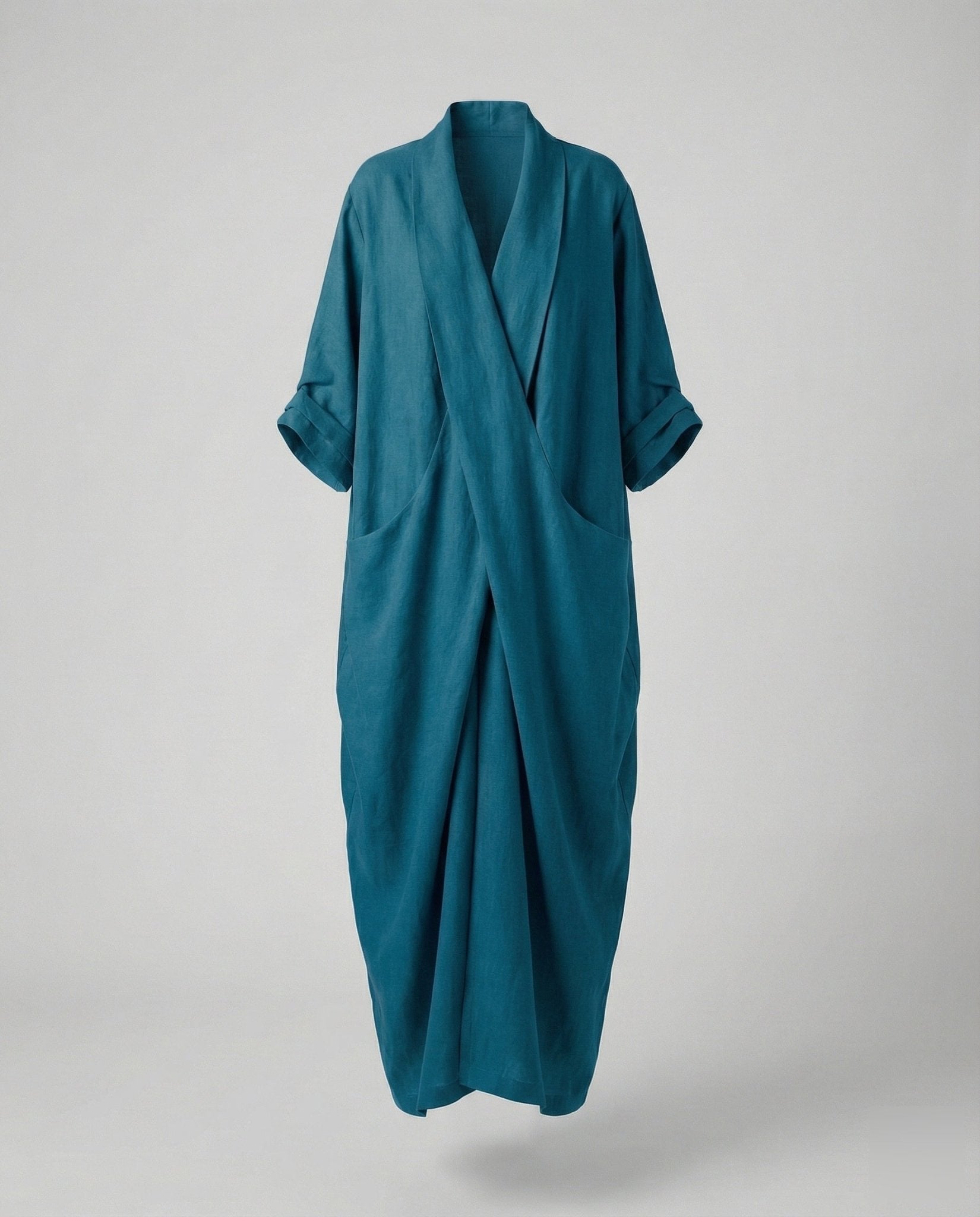 Robe Longue en Lin Moulante avec Poches pour Femme | Idéale pour les Vacances - Emilia Lane