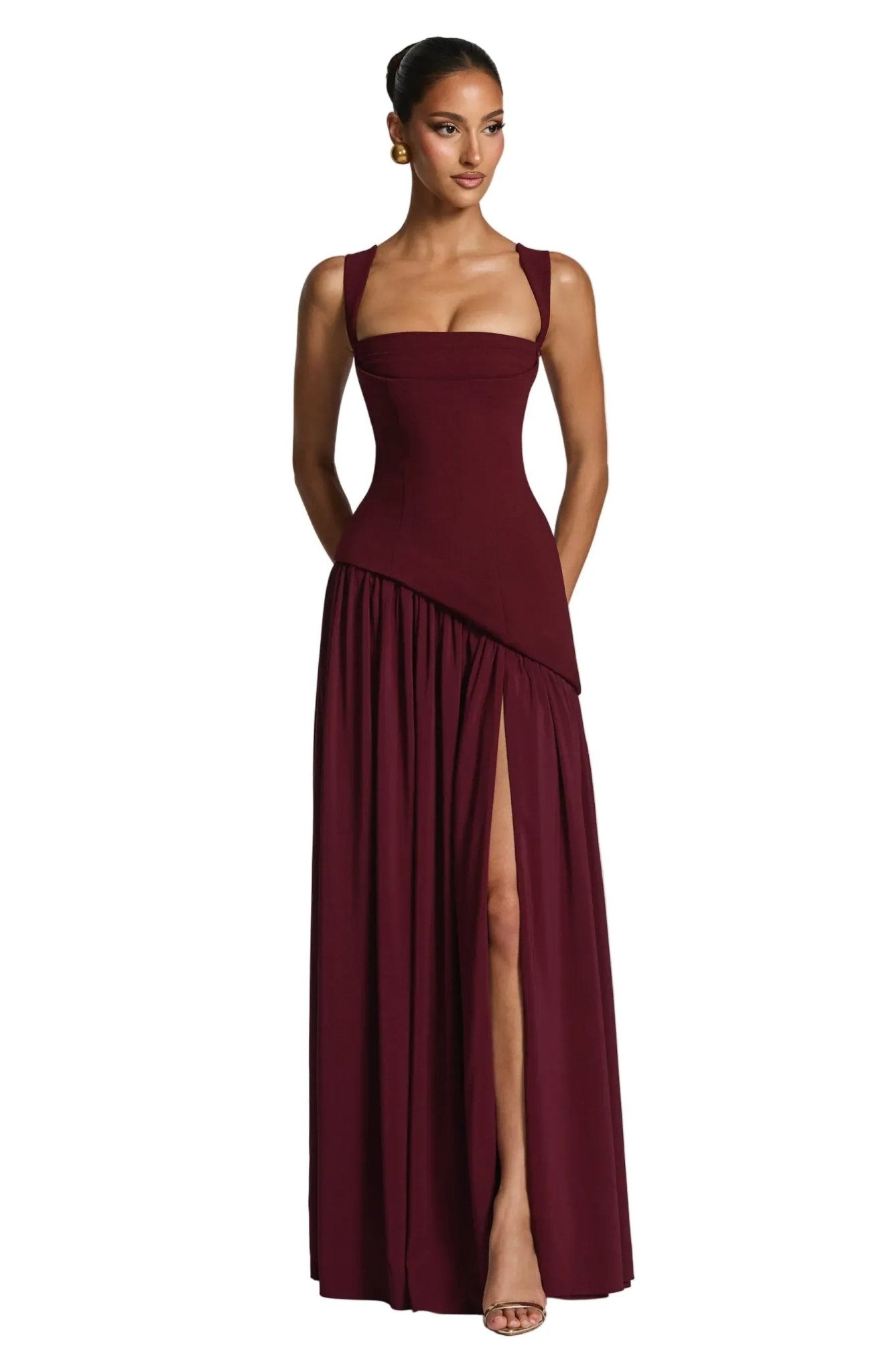 Robe Longue Évasée à Taille Cintrée pour Femme | Idéale pour les Sorties - Emilia Lane