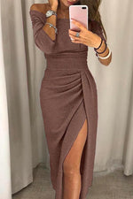 Robe Longue Fendue Off-Shoulder pour Femme | Idéale pour les Sorties - Emilia Lane