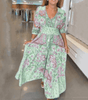 Robe Longue Imprimée à Cordon pour Femmes - Emilia Lane