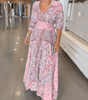 Robe Longue Imprimée à Cordon pour Femmes - Emilia Lane